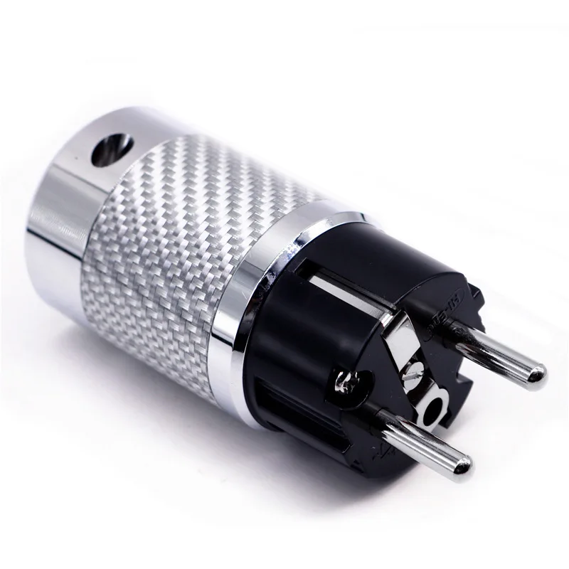 

Carbon Fiber Power Plug HIFI Audio, European Standard Power Plug Tail Plug