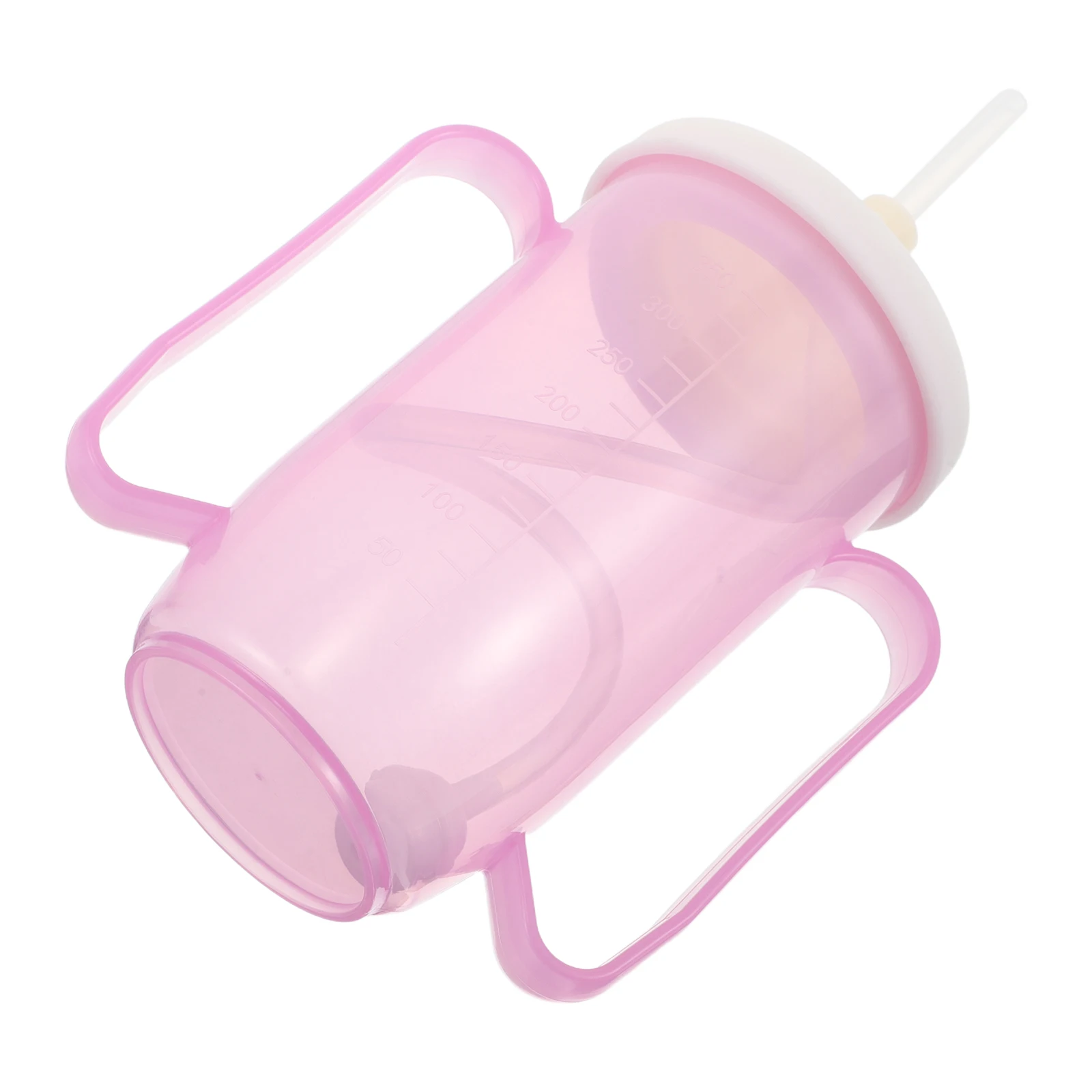 

350Ml Anti-Choking Spillproof Straw Cup For Adults Elderly Disabled Patient Liquid Diet Feeding Nursing Care Hospital Use Pink