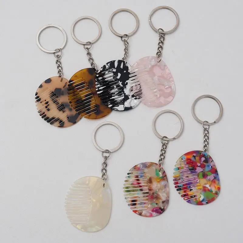 Keychain Cute Fashion Creativity Comb Acetate Anti Static Portable Creative Backpack Decoration Accessories Gift Women