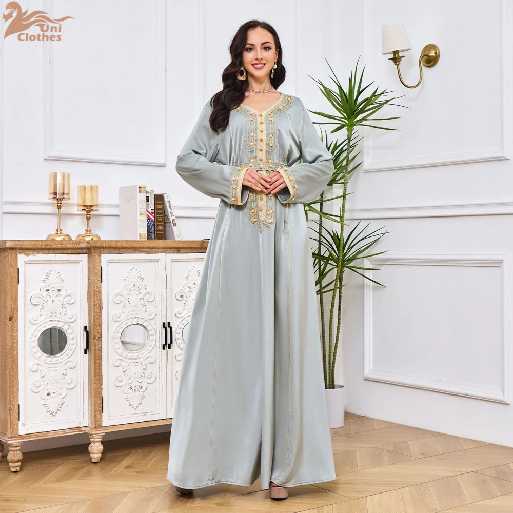 

Saudi Arabic Muslim Party Dress Women Eid Diamond Abaya Jalabiya Morocco Kaftan Vestidos Dubai Ramadan Gown Robe Long Dresses