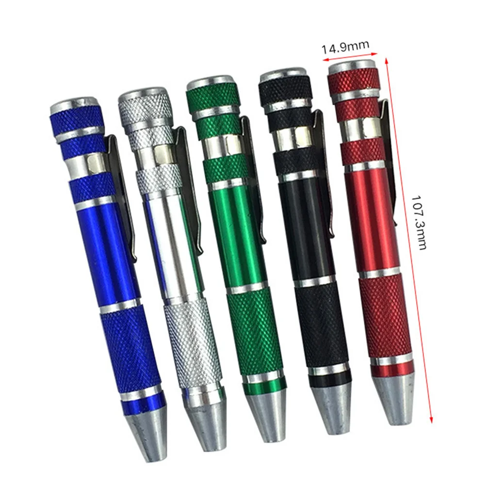 Multifunction Screwdriver Pen Compact Aluminum Precision Tool With Bits Clip For Phone Repair Portable Non-Slip Handle Hand Tool