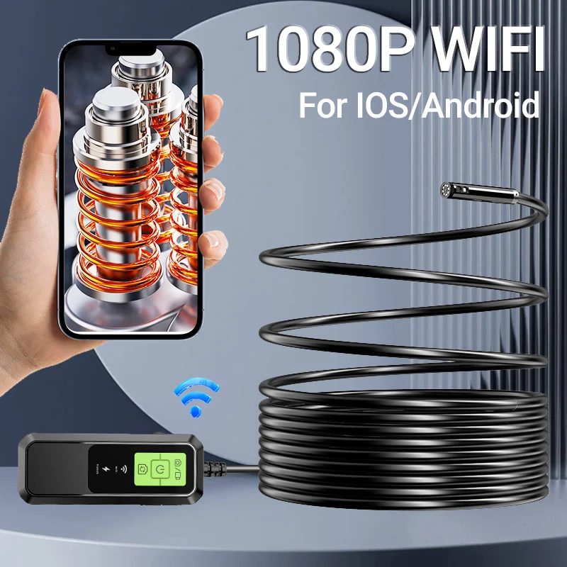 WiFi Industrielles Endoskop-Kamera 1080P HD 8MM Kamera mit iPhone- und Android-Unterstützung für Pipeline- und Auto-Boreskop