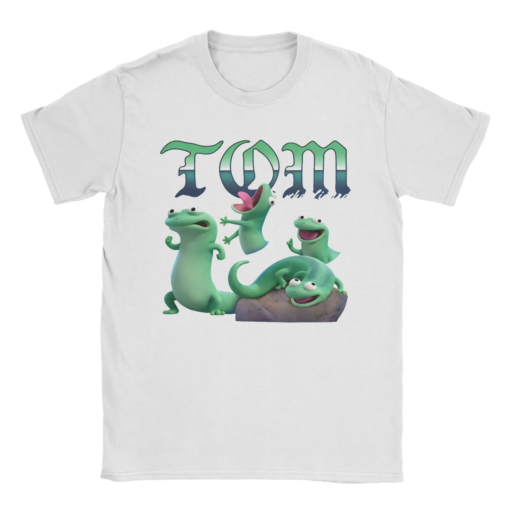 Animated Tom Lizard Meme T Shirts for Men Women 100% Cotton Vintage T-Shirt Round Neck Hoppers Tees Short Sleeve Clothes Printed