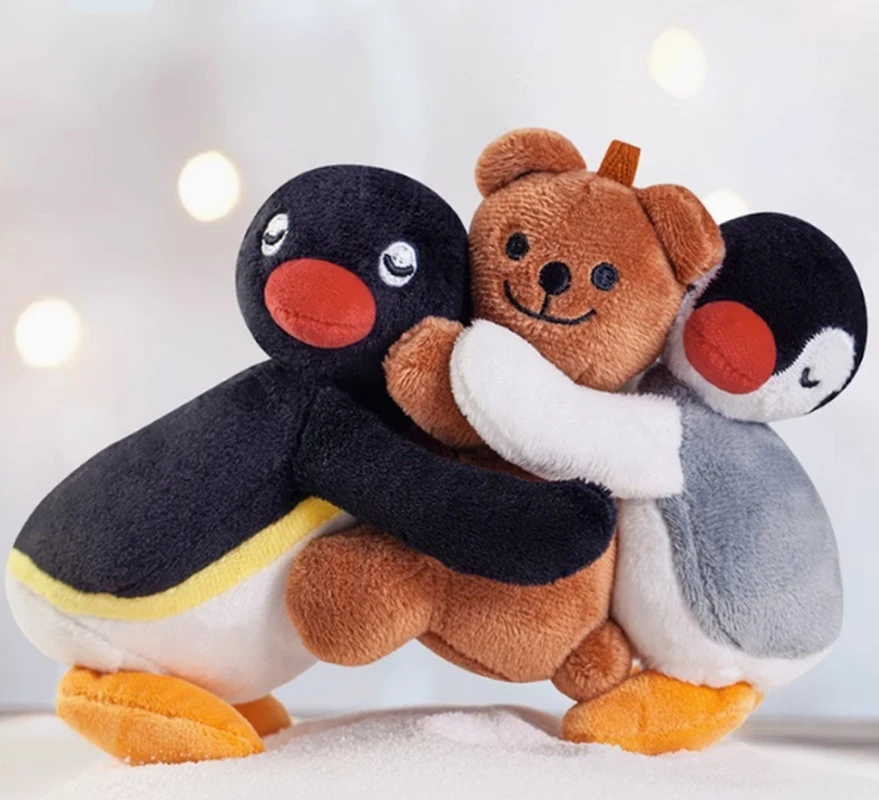 Kawaii peluche Pingu Pinga ciondolo posizione pinguino bambini ragazze ragazzi animali di peluche giocattoli regali per bambini cuscino per auto giocattoli bambola