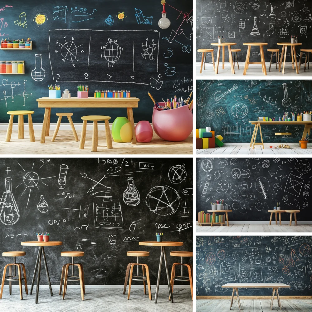 

Photography Background Back To School Theme Kids Portrait Laboratory Library Classroom Blackboard Decor Photo Backdrop