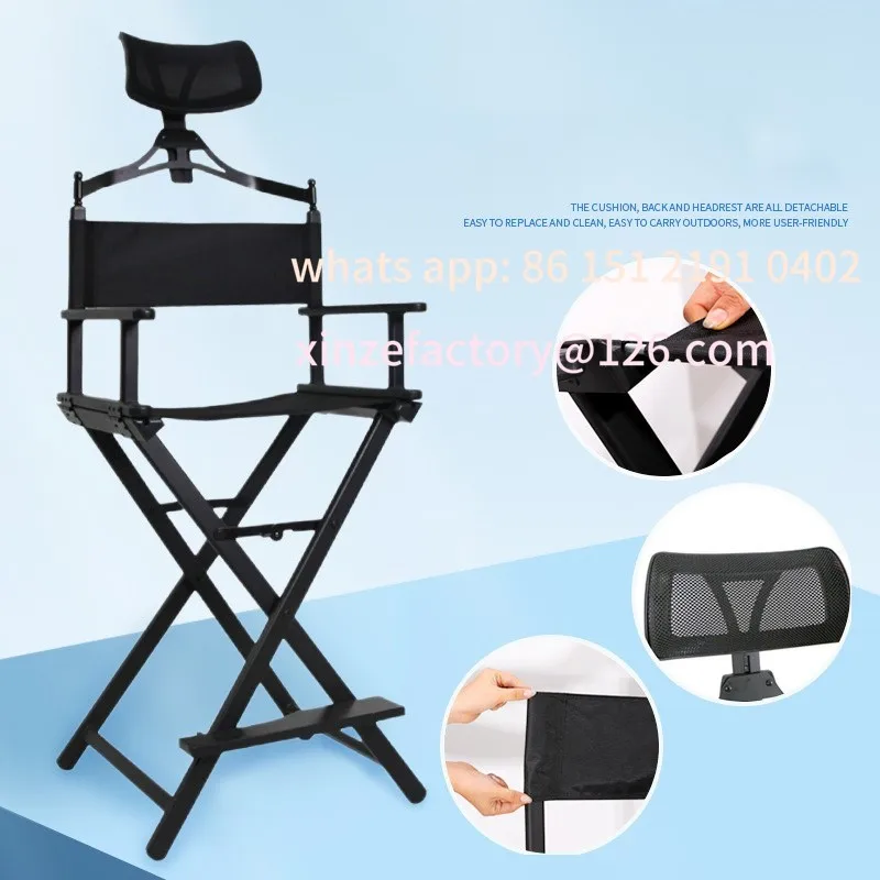 

Customizable Director Chair Foldable Small Package Professional Aluminum Alloy Folding Chair Outdoor Makeup Chair