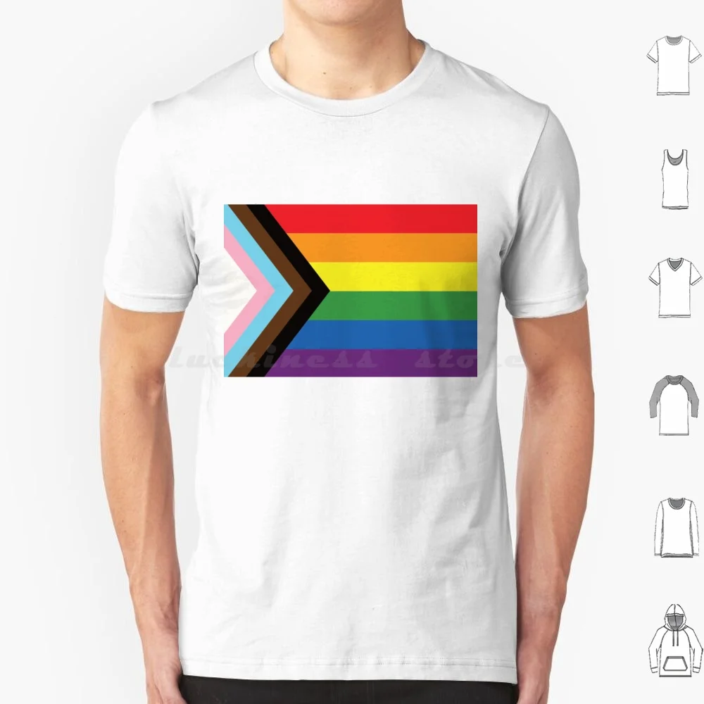 Rebooted Progress Pride Flag By Daniel Quasar. Representation Matters. T Shirt Big Size 100% Cotton Progress Progress Pride