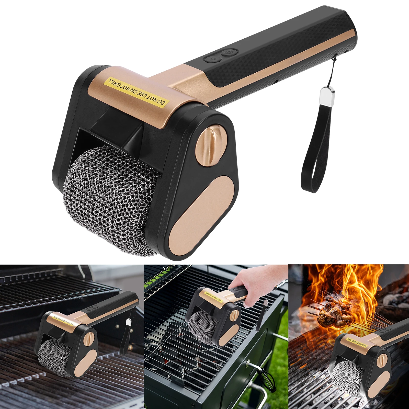 

Bristle-Free Rotating Grill Brush Rechargeable Cordless Spinning Grill Brush 350 RPM Rotating Dishwasher Brush Outdoor BBQ Tools