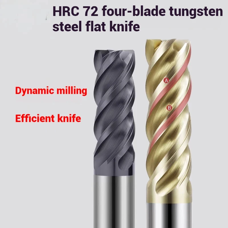 Fresa de carburo CNC HRC65 HRC68 de tungsteno, 4 filos, para metal y acero, con hélice desigual, herramienta de mecanizado, broca de router 1 2 34 5 6 7 8 9-20