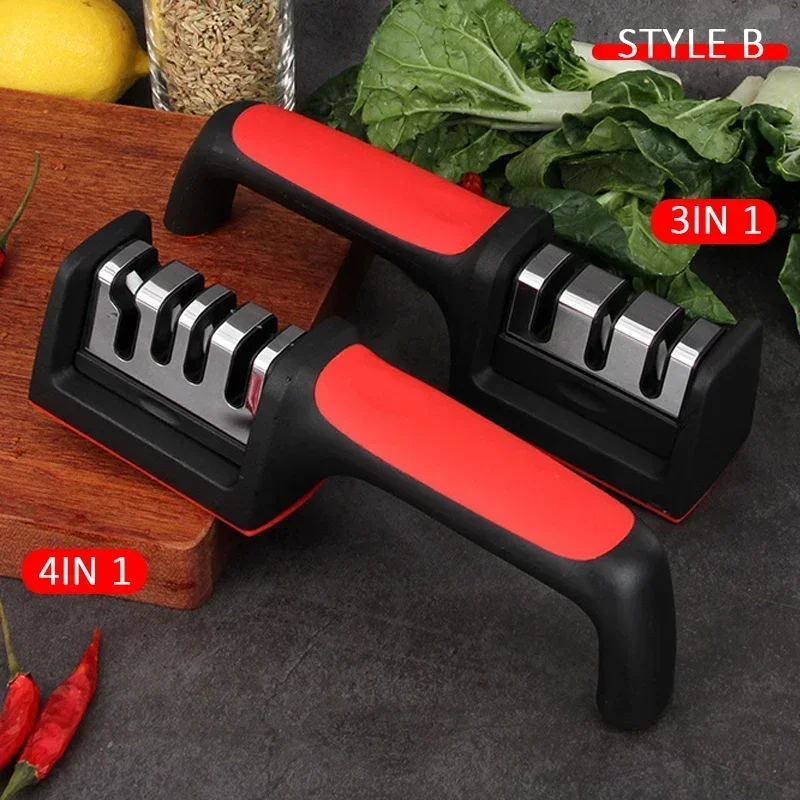 Household 3/4-Segment Kitchen Knife Sharpener Multi-Functional Hand-Held 3/4-Purpose Black Sharpening Stone Sharp Knife Tools image 6
