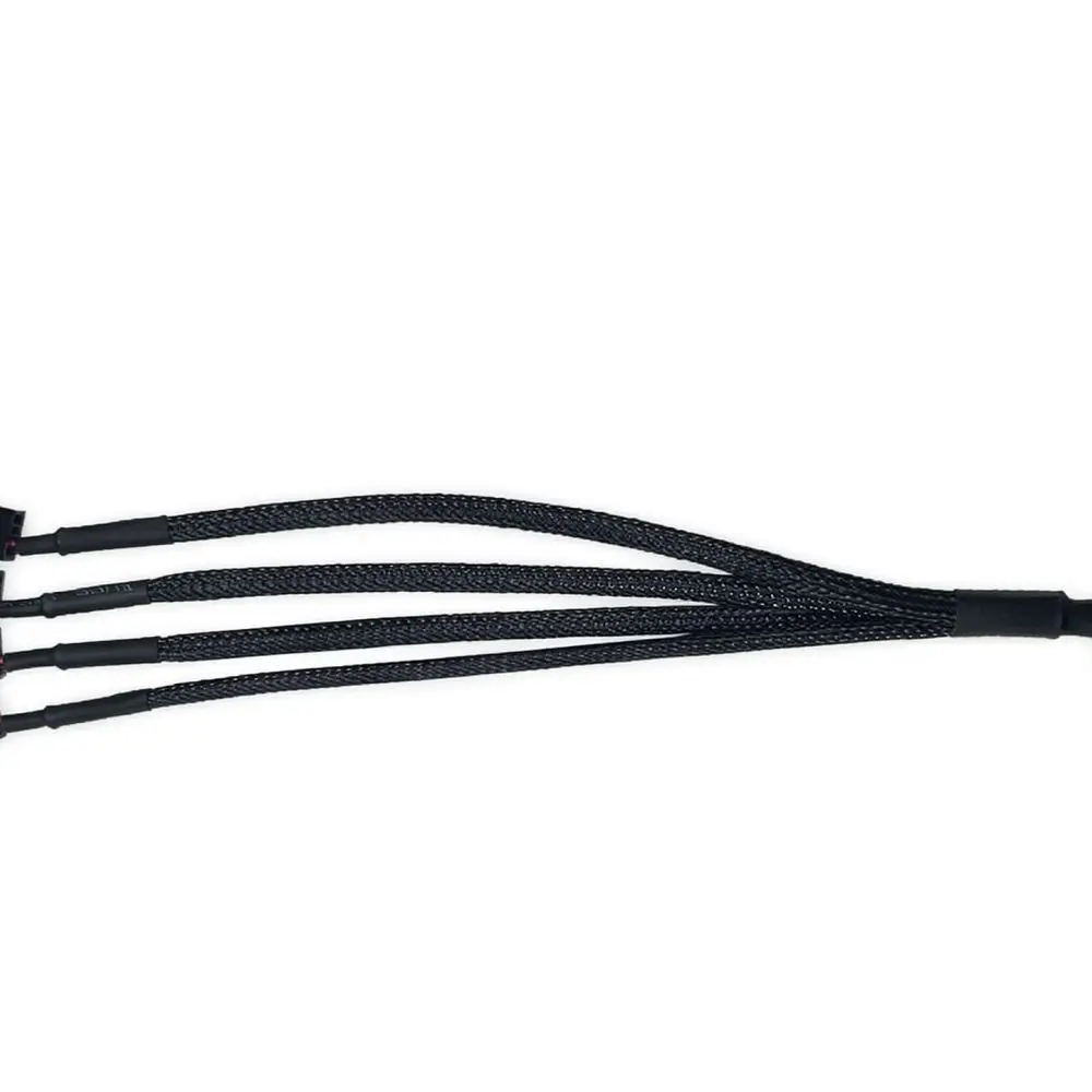 Computer Case Fan Power Adapter Wire 6Pin To 3Pin 4Pin Splitter Nylon Sleeve Cable For PC Desktop Cooling Hardware