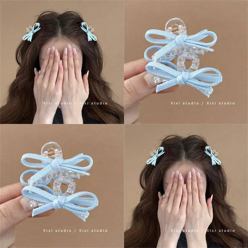 1pcs Black Bow Small Grab  Women's Autumn And Winter Vintage Velvet Bangle Clip Hair Clip Style Princess Hair Clip Headwear