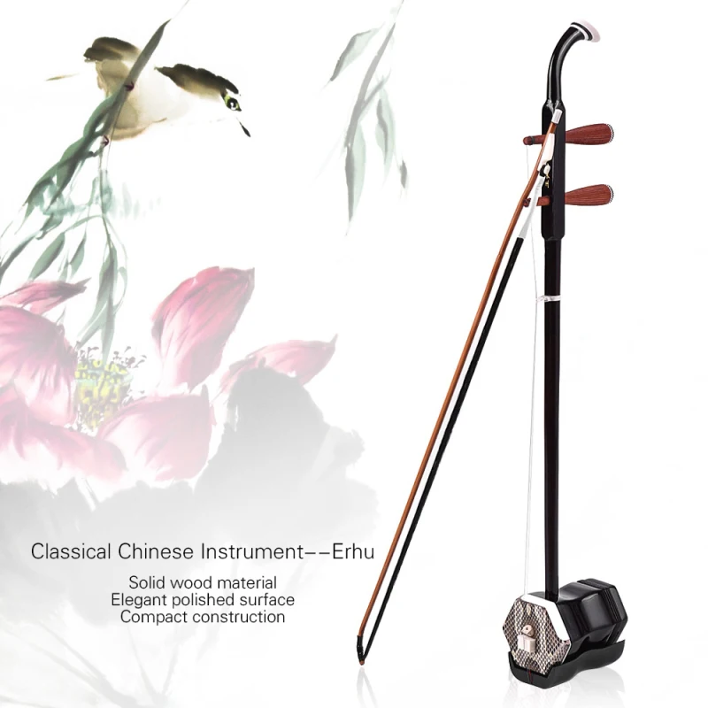 Erhu Chinese 2-string Violin Fiddle Stringed Musical Instrument Solidwood Chinese Traditional String Instrument