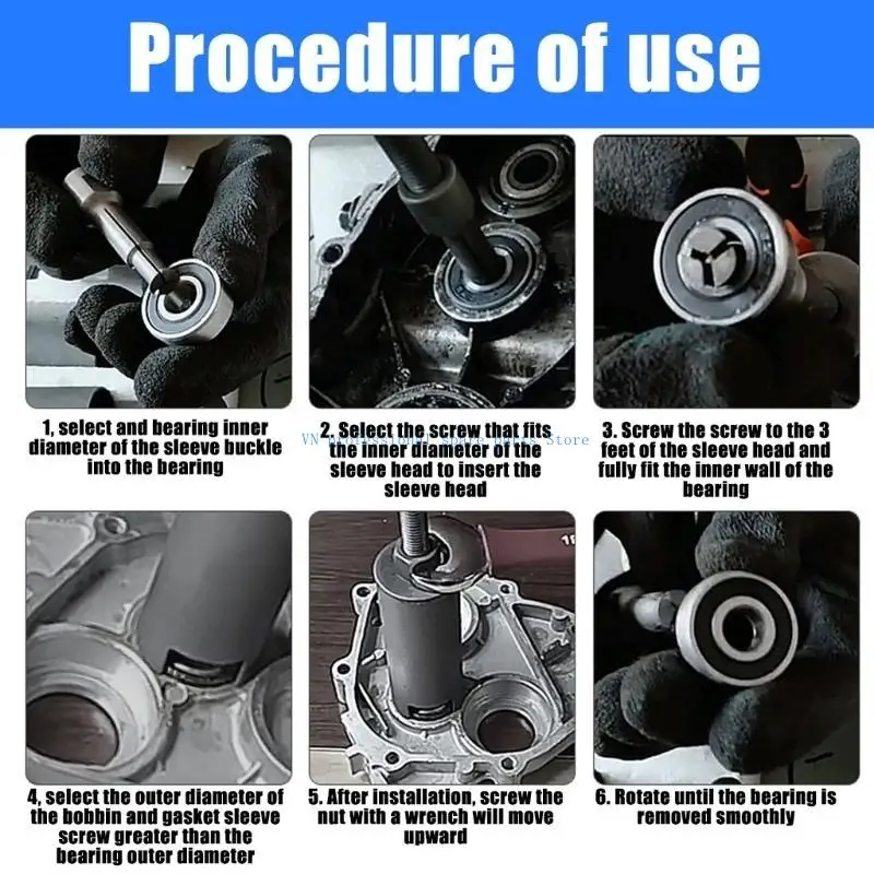 41XA 12ocs مجموعة مجتذب محمل الدراجة النارية مجموعة إزالة المحمل للإصلاح والصيانة #4