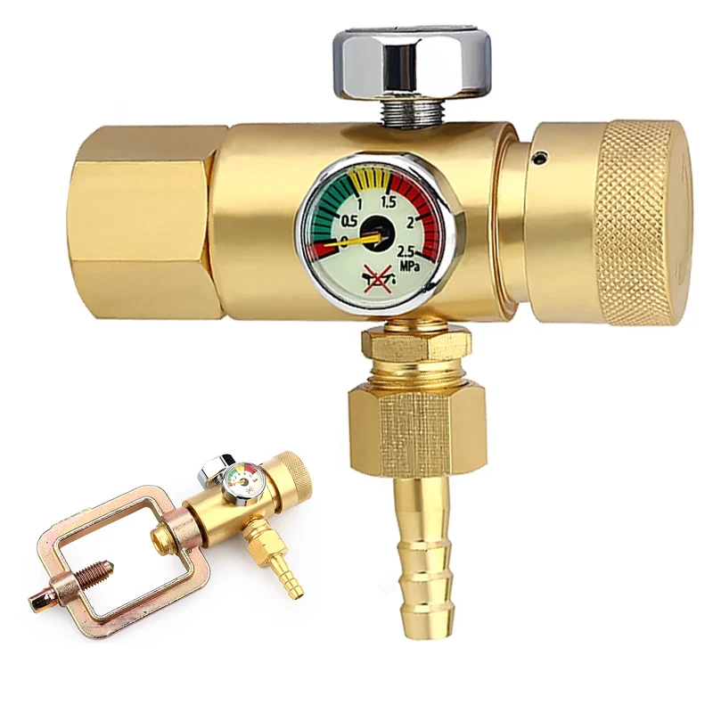 아세틸렌/프로판 용접 가스 미터용 조절 가능한 황동 산소 압력 조절 밸브 게이지 황동 용접 가스 조절기