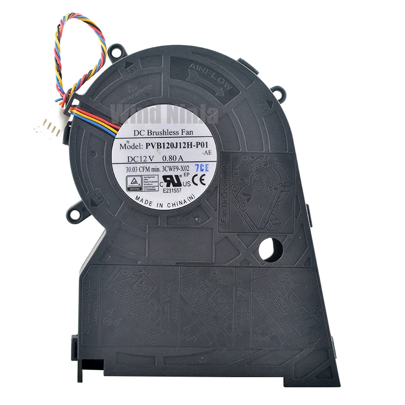 مروحة تبريد طرد مركزي عالية السرعة PVB120J12H-P01 3CWF9-X02 DC12V 0.80A 4Pin لوحدة المعالجة المركزية للكمبيوتر الكل في واحد