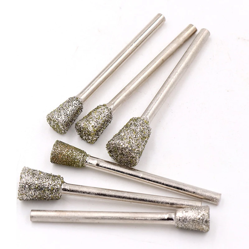 3/5/10pcs Inverted Conical Grinding Bits 3mm 4mm 5mm 6mm 8mm 10mm Jade Bracelet Glass Stone Carving Polishing Tools