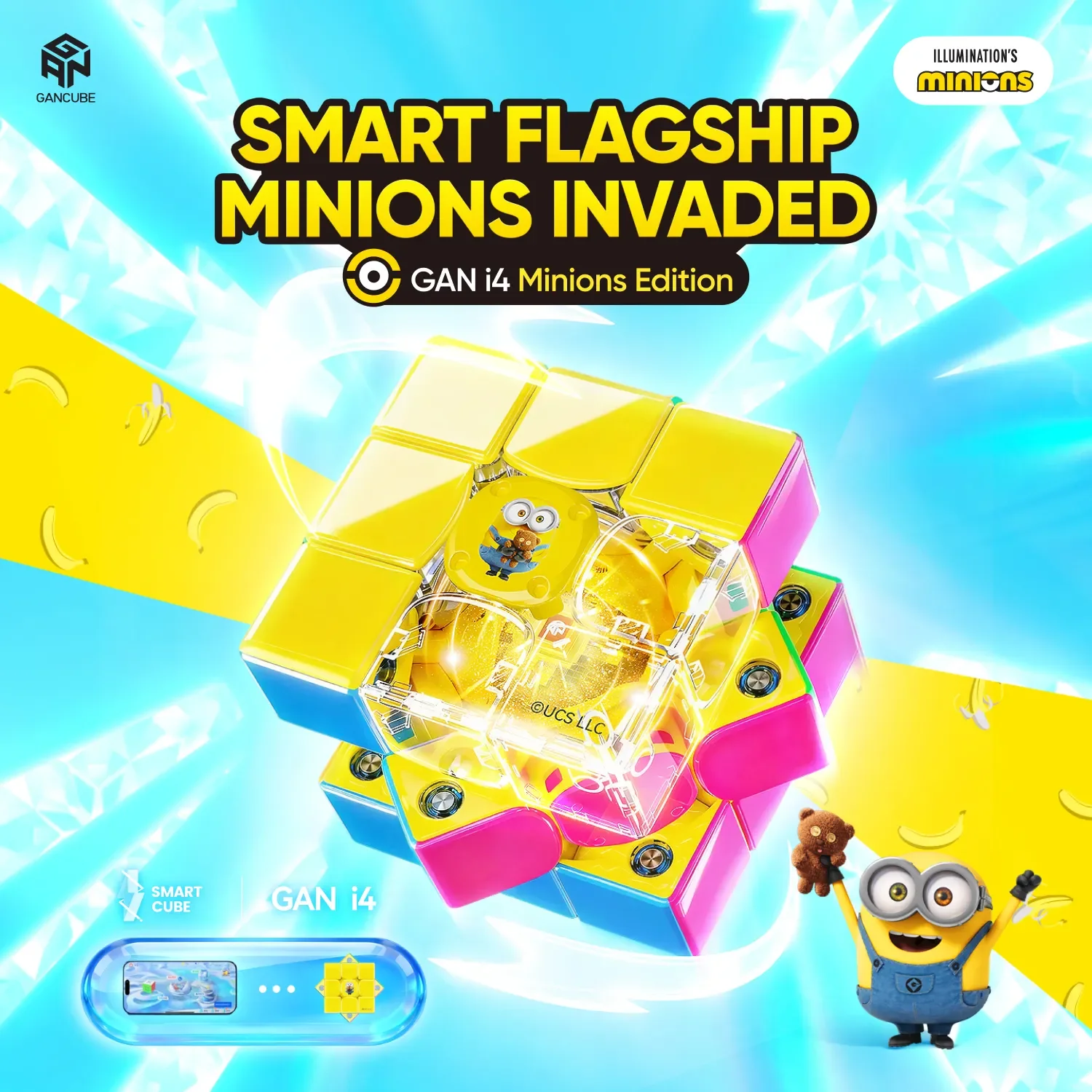 [ECube] GAN 3x3 Minions Limited Series GAN V100 Maglev UV & GAN ICarry 4 Matte & GAN I4 UV