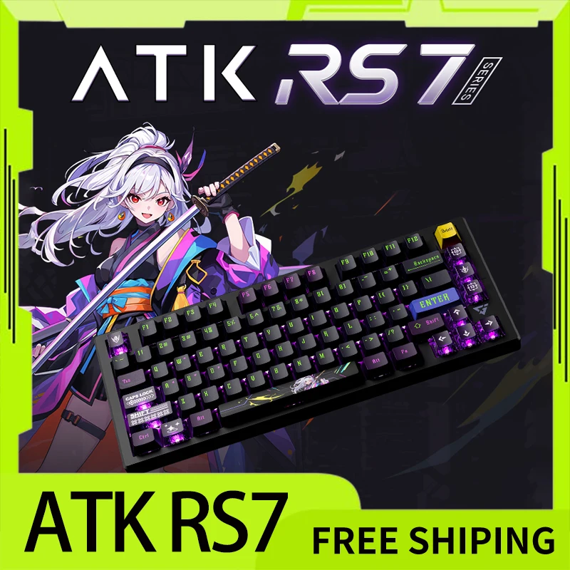 

Vgn Atk Rs7 Magnetic Axis Keyboard Aluminium Alloy Wired Keyboard Customized Hot Swap Gasket Rgb For E-Sports Gamer Gifts