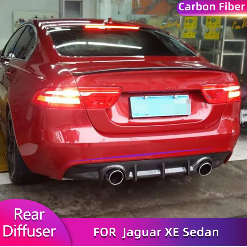 

Carbon Fiber Rear Bumper Diffuser Lip Spoiler for Jaguar XE Sedan 4 Door 2015-2017 Car Rear Diffuser Lip Apron Body Kit FRP