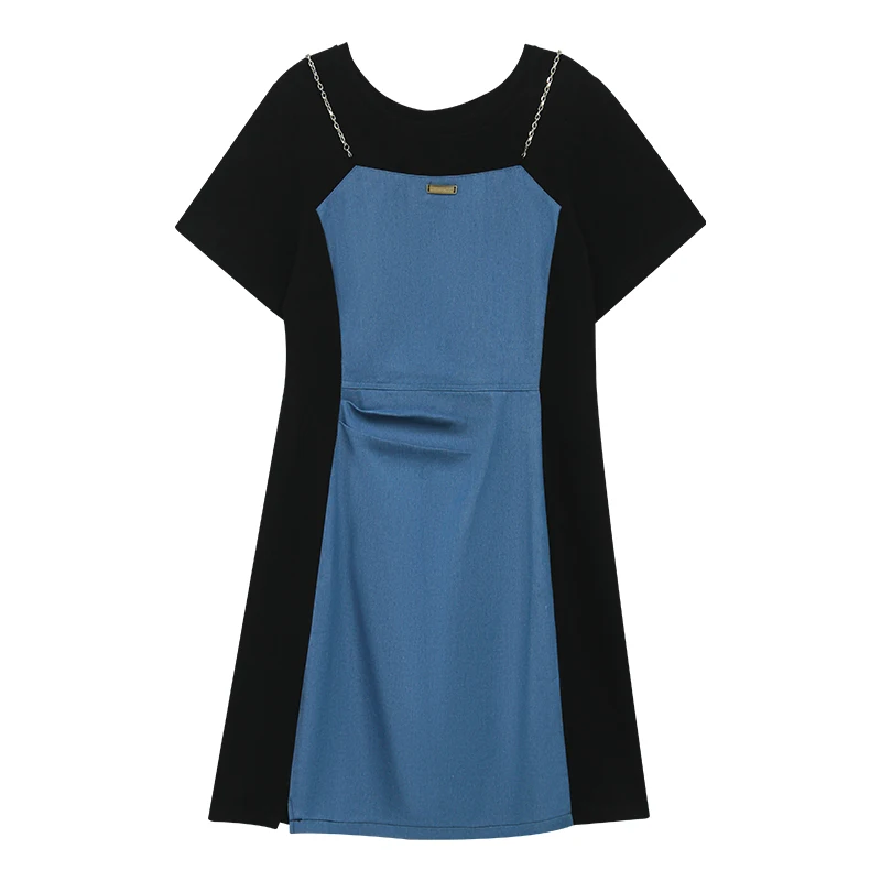 Vestidos de manga curta feminino quinceanera azul outono veludo bezerro-comprimento lapela bordas em camadas ajuste regular rural all-match chique