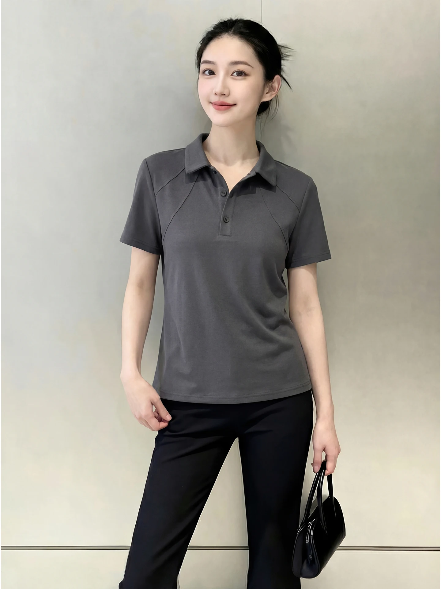 

ey Spring Commute Ne ort Sve T-irt Versatile Slimming Agel plus Size Women's Faion Casual Plant Floral P...