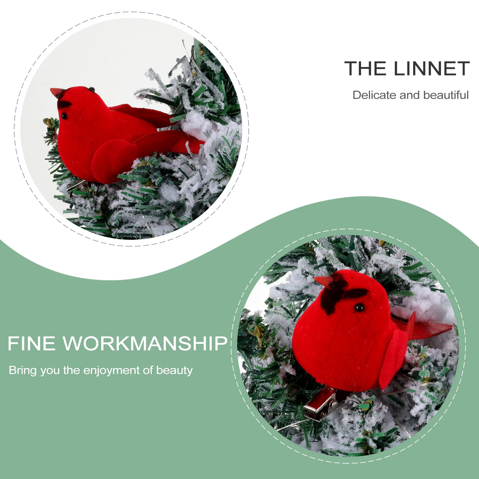 

10 Pcs Ornament Cardinal Christmas Bird Ornaments Birds Xmas Decoration for Tree