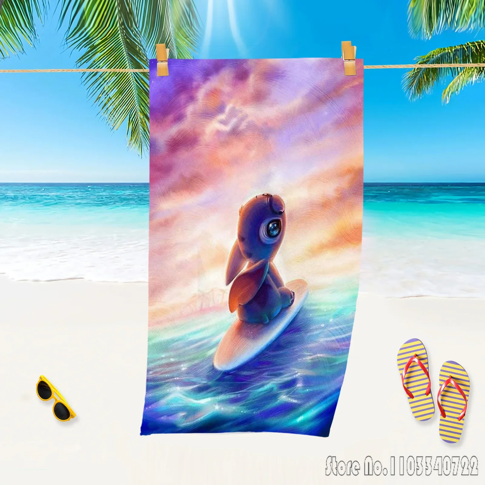  Stitch Quick Dry Microfiber Bath Towels Microfiber Beach Swimming Towel Decor for Kids Gift 75x150cm