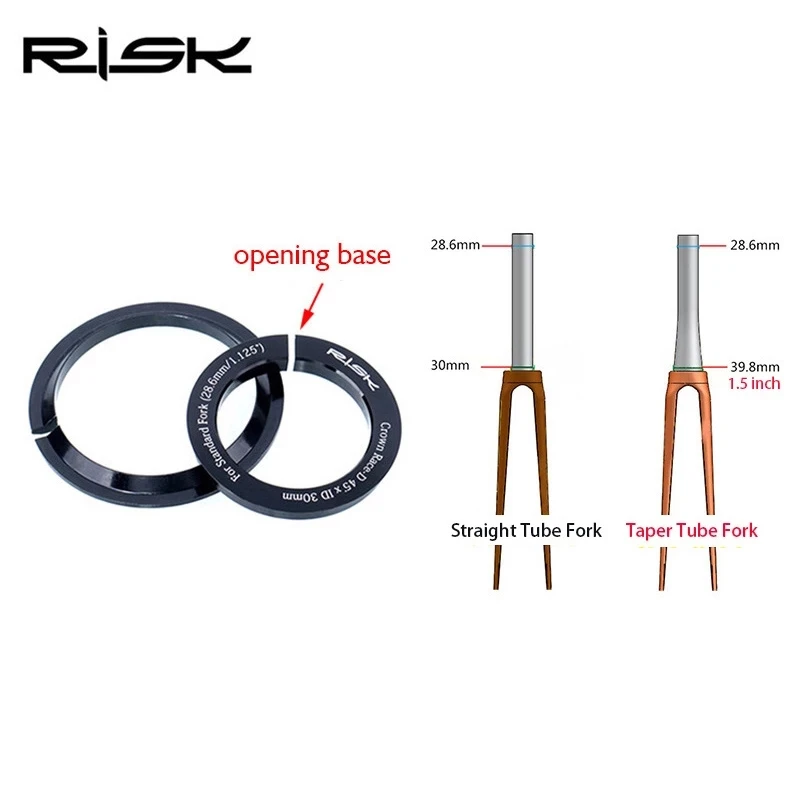 RISK Bike Headset for 28.6/30/39.8/34/41/41.8/44/49.7/50.6/55/56mm Mountain Bicycle External Headset  for Straight or Taper Fork