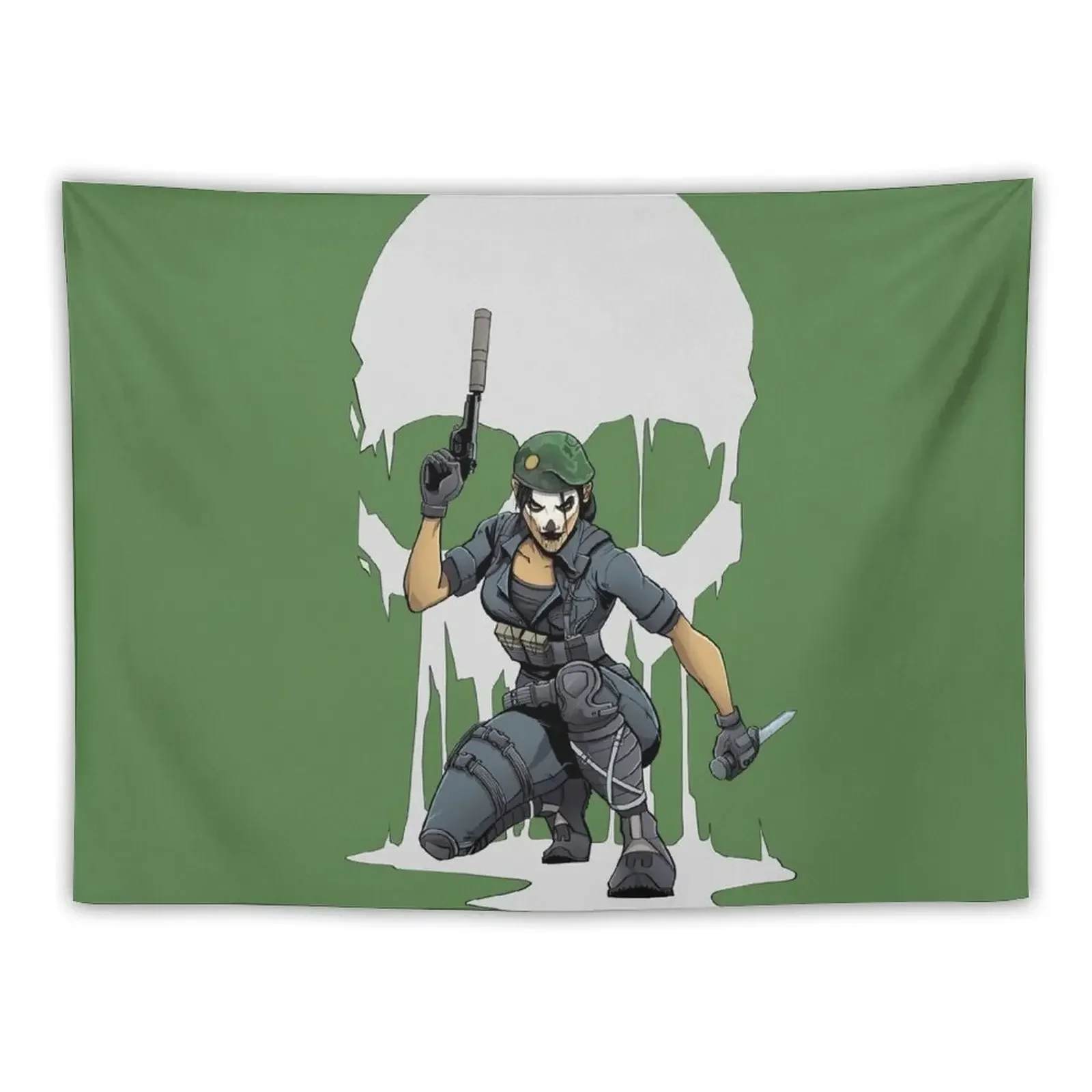 Six Siege: Caveira Tapestry Decorative Wall Murals Wall Carpet Aesthetic Room Decor Korean Aesthetic Room Decorations Tapestry