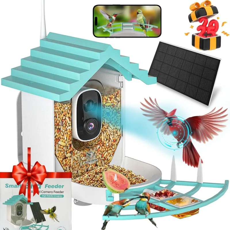 

Feeder with Camera, Upgraded 1.5L Smart Bird Feeder Camera with AI Identify for 10000 Plus Bird Species, Auto Capture