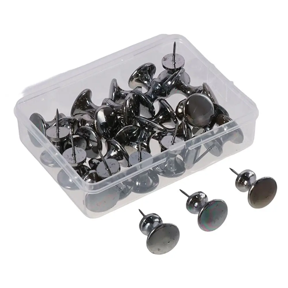 30PCS Versatile Use Metal Giant Push Pins Black Large Big Thumb Tacks