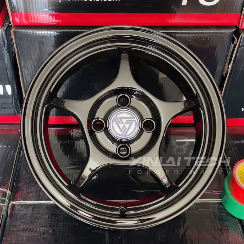 【2026】XINLAI Black Chrome Mirror 5-Spoke Retro Deep Dish Forged Wheels 4x100 15 16 Inch For Honda Civic AE86 MX-5 JDM Show Car B