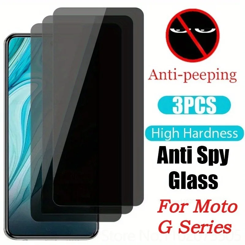 3 Stück Sichtschutz aus gehärtetem Glas für Motorola G31 G60 G50 G24 G04 G85 G64 G04s G60s G100 G84 G14 Anti-Spy Displayschutzfolien