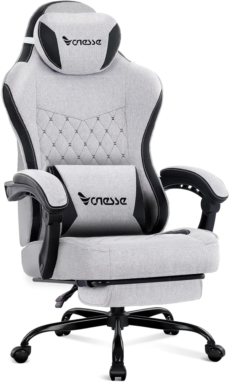 #Gaming Chair,Computer Chair Fabric with Pocket Spring Cushion,Office Chair with Footrest and Massage Lumbar, Customized