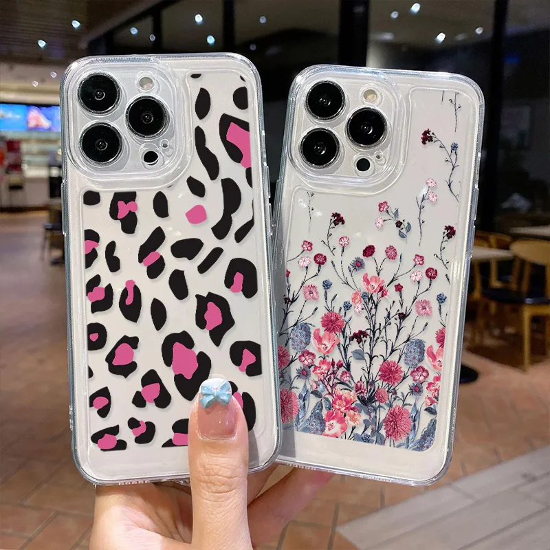 

Leopard Print Phone Case For Samsung A54 5g Case S23 Ultra A34 A53 5g A52 A32 A33 A24 A52S S22 Ultra S21 FE Soft Flower Cover