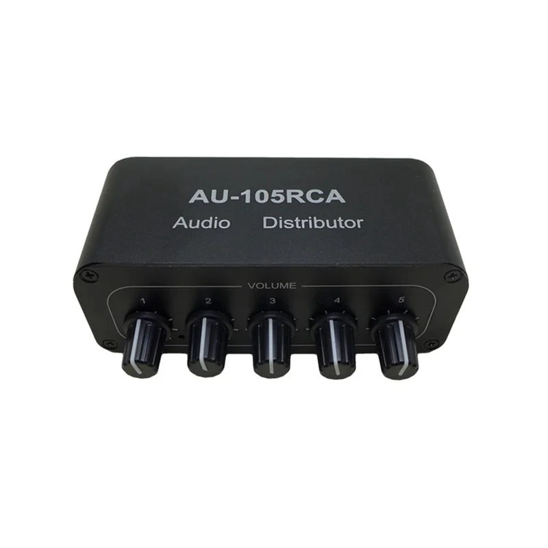 【Buy Now】2X Stereo Audio Mixer 1 Input 5 Output Multi-Channel Audio Source Distributor RCA Interface For Power Amplifiers