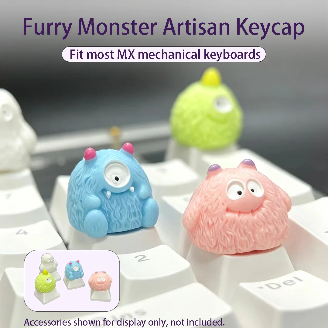 Monster Keycap 3D, Cute Carved Artisan Key Cap for MX Switch Gaming Keyboard Decor