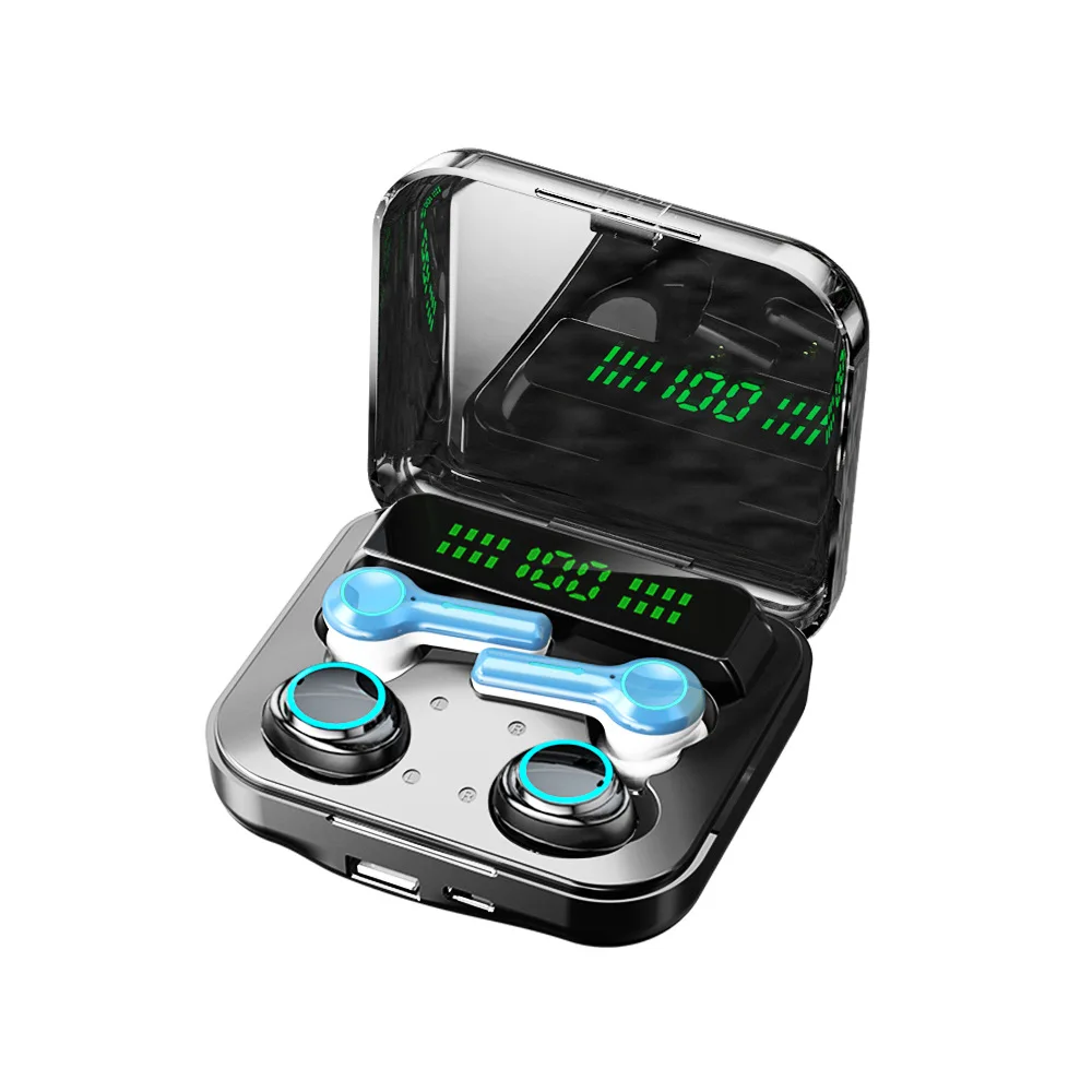 سماعة رأس بلوتوث M22 جديدة للزوجين موديل أربعة أزواج من شاشة ديجيتال تعمل باللمس رياضية لاسلكية مقاومة للماء TWS5.2