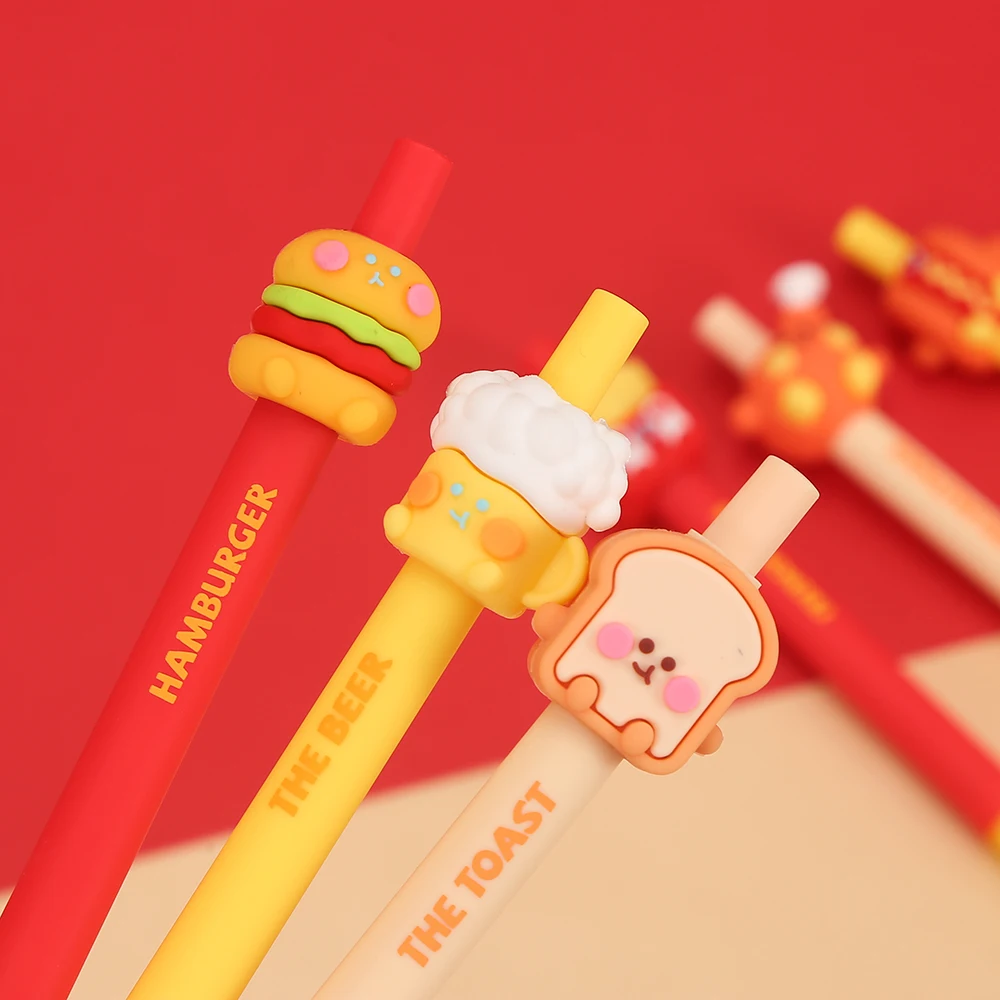 3 pcs/lot 0.5mm Hamburg Bread Shape Mechanical Pencils for School Writing Stationery Pencil Kawaii Office Supplies