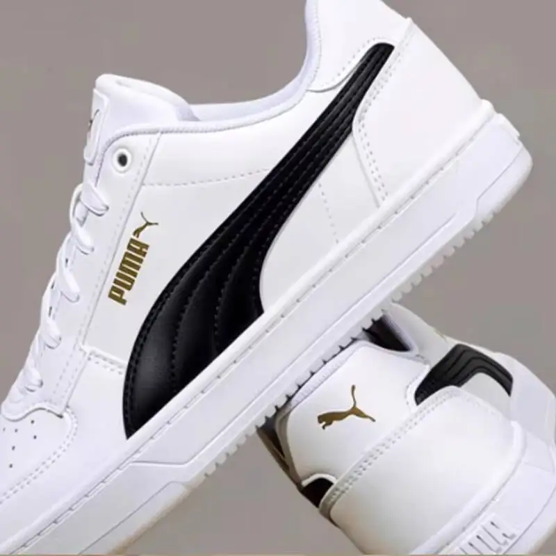 Off White Black Puma Leather Skate Sneakers Men Women Light Beige Sole Classic All Match Daily Casual Trainers