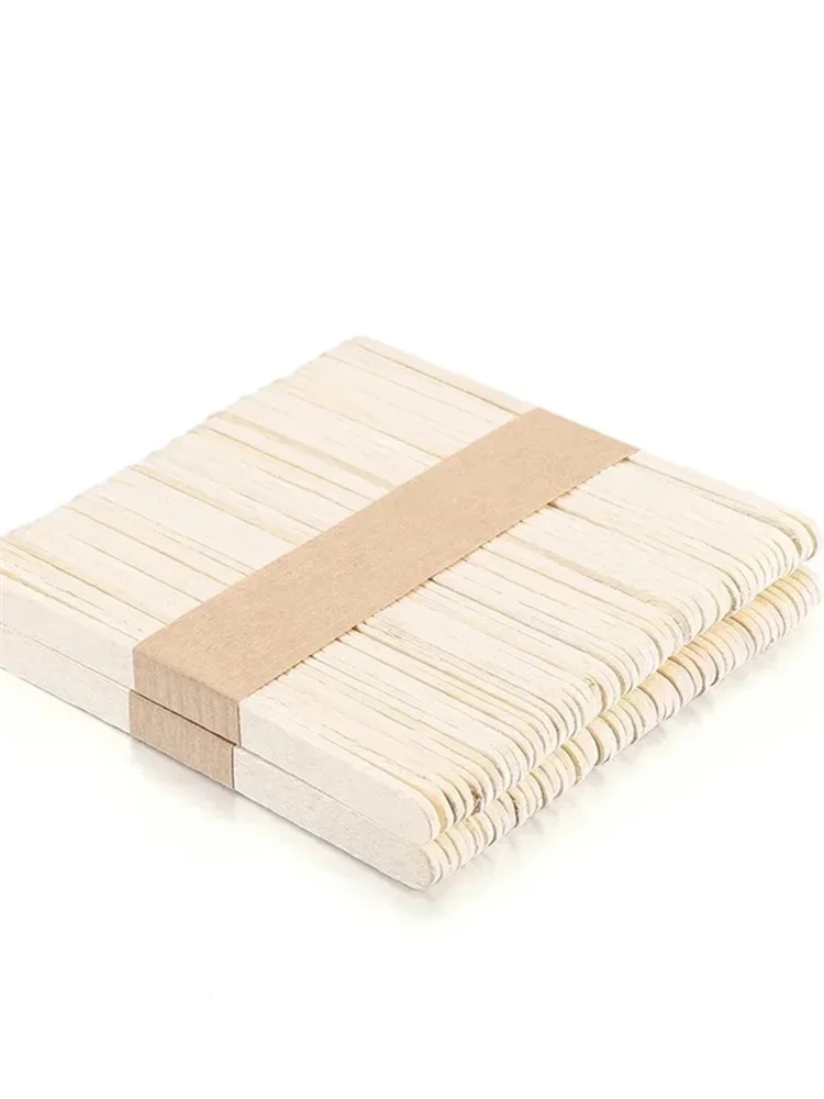 100 pièces bâtons de glace en bois naturel bâton de bois cuillère à crème glacée Art à la main crème glacée glaçon sucette gâteau outils 93mm