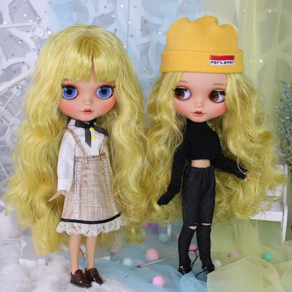 

ICY DBS Blyth 1/6 Doll 30cm Yellow-green hair Tan Skin frosted Face bjd doll full set SD