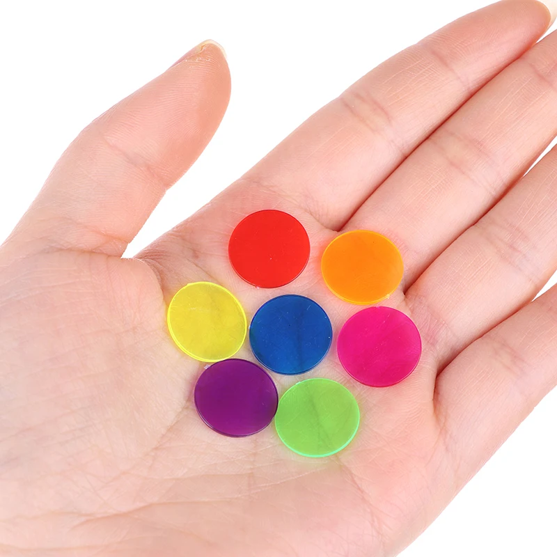 50PCS Montessori Learning Education Math Toys Learning Resources Color Plastic Coin Bingo Chip Children Kids Classroom Supplies