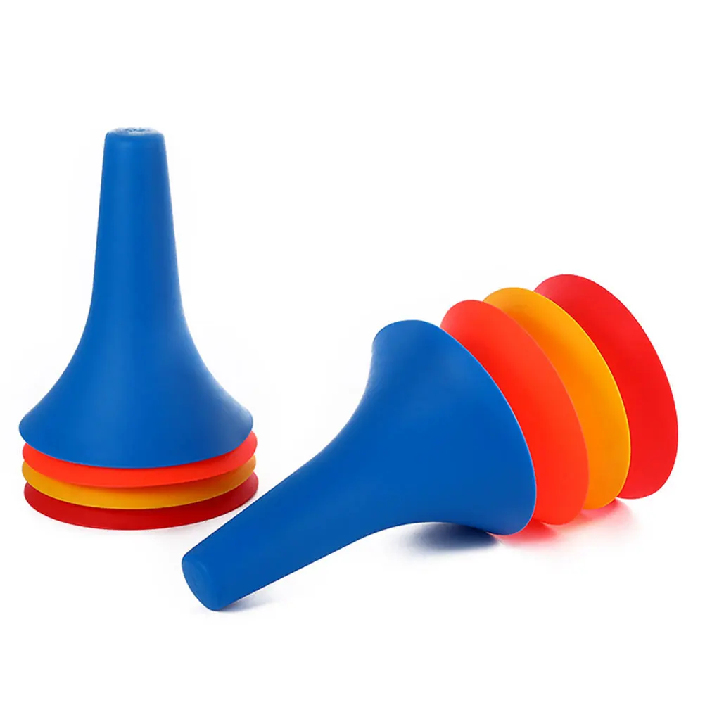 

5 Pcs Football Training Cones Marker Horns Shaped Sign Barrels Mini Roadblock Sports Tools Bucket Accessories PE Material Eco