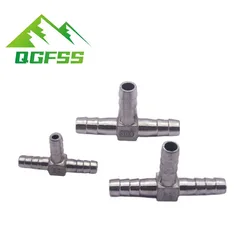 304 Stainless Steel T-Shape Tee Barb Hose Fittings 6mm- 32mm 3 Way Hose Tube Barb Barbed Coupling