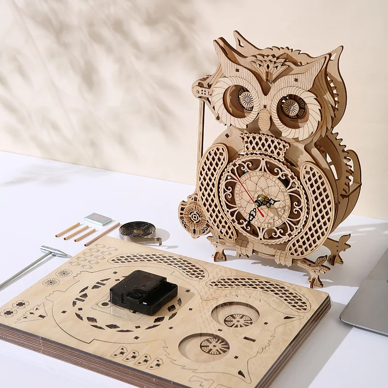 kit-di-montaggio-modello-3d-in-legno-orologio-a-pendolo-vintage-con-gufo-giocattolo-creativo-da-assemblare-regalo-per-adulti-bambini-e-adolescenti