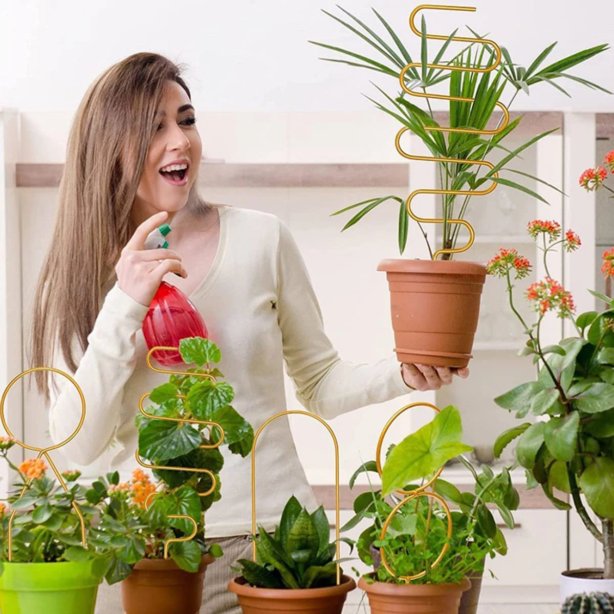 Soporte para plantas de escalada, estante de vid de hierro, múltiples estilos, estante de flores, marco de plantas de jardín, decoración, soporte al