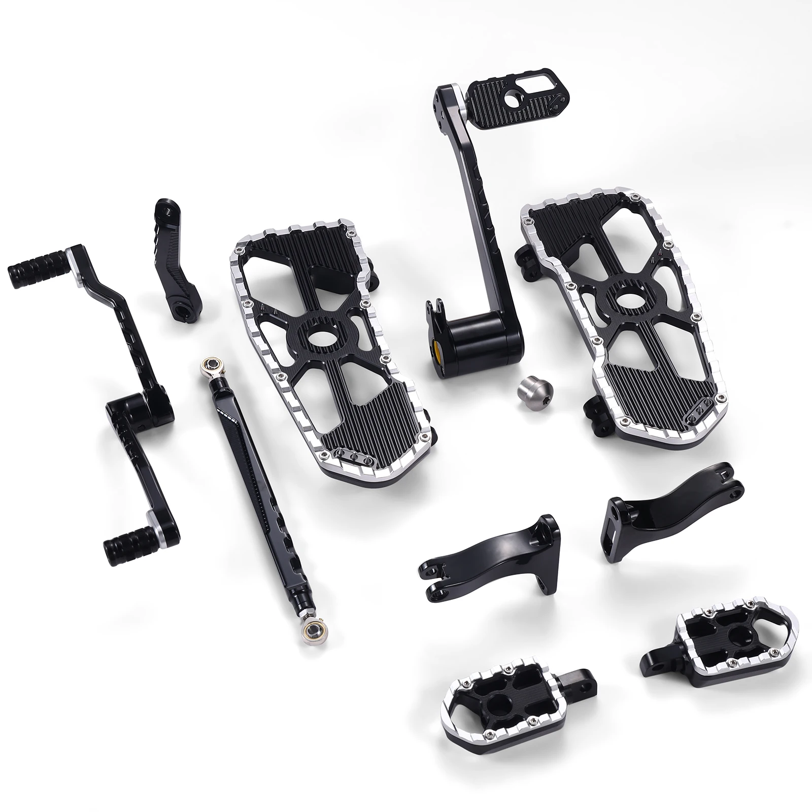 Wheelie Driver Style CNC Billet Floorboards with Heel Toe Shifter  Touring Models 2014-Up