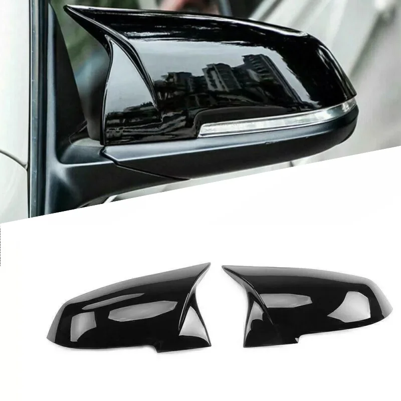 

2pcs Primed Black Rear Wing Mirror Cover Cap Left Right ABS Plastic Car Exterior Parts For BMW F20 F21 F22 F30 F32 F36 X1 F87 M3